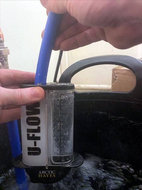 Automist water supply checks Automist water flow pre-installation test