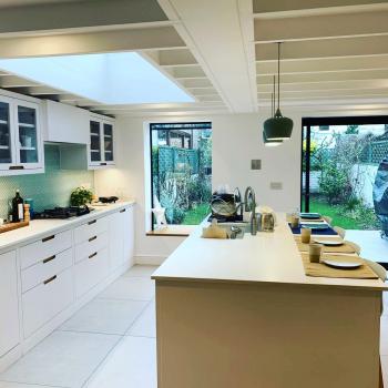Fire engineered contemporary layout in London home extension with Automist